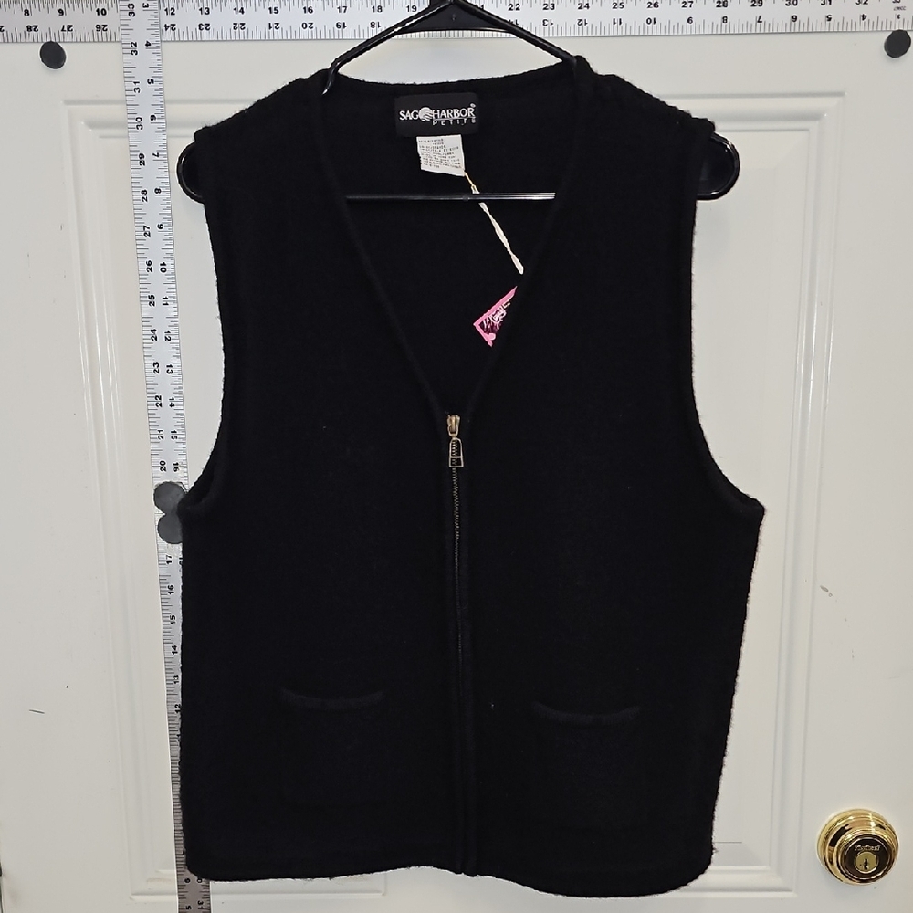 Zip-Front, Sleeveless, Wool, Natural, Office, Warm, Vest, Casual, Winter, Work